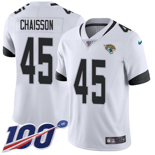 Jacksonville Jaguars #45 KLavon Chaisson White Youth Stitched NFL 100th Season Vapor Untouchable Limited Jersey